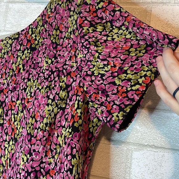 A Wild Thyme Size 14 VTG Y2K 90’s Chic floral short sleeve dress with a vibrant - Picture 5 of 12